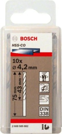 Сверло по металлу BOSCH HSS-CO 4.2 мм 10шт [2608585882]