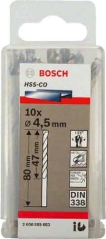 Сверло по металлу BOSCH HSS-CO 4.5 мм 10шт [2608585883]