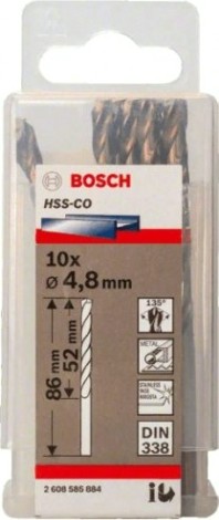 Сверло по металлу BOSCH HSS-CO 4.8 мм 10шт [2608585884]