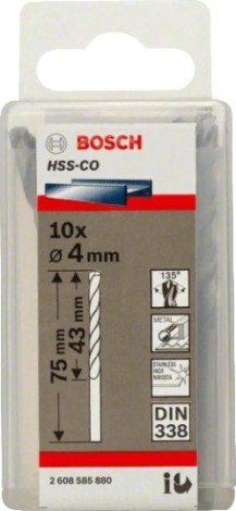 Сверло по металлу BOSCH HSS-CO 4 мм 10шт [2608585880]
