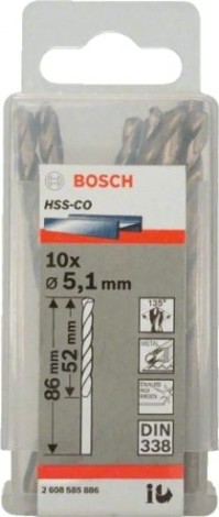 Сверло по металлу BOSCH HSS-CO 5.1 мм 10шт [2608585886]