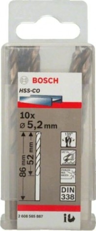 Сверло по металлу BOSCH HSS-CO 5.2 мм 10шт [2608585887]