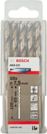 Сверло по металлу BOSCH HSS-CO 7.5 мм 10шт [2608585893]