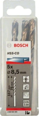 Сверло по металлу BOSCH HSS-CO 8.5 мм 5шт [2608585895]