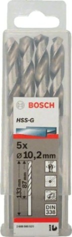 Сверло по металлу BOSCH HSS-G 10.2 мм 5шт [2608585523]