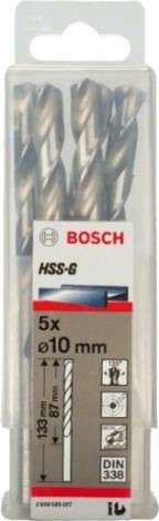 Сверло по металлу BOSCH HSS-G 10 мм 5шт [2608595077]