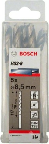 Сверло по металлу BOSCH HSS-G 8.5 мм 5шт [2608595073]