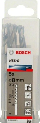 Сверло по металлу BOSCH HSS-G 8 мм 5шт [2608595072]