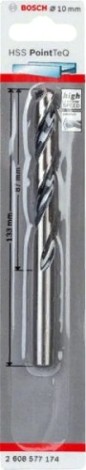 Сверло по металлу BOSCH HSS PointTeQ 10 мм [2608577174]