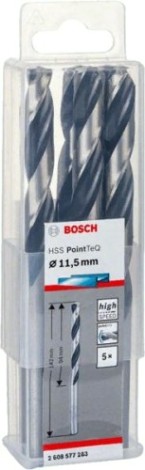 Сверло по металлу BOSCH HSS PointTeQ 11.5 мм 5шт [2608577283]