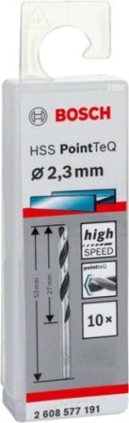 Сверло по металлу BOSCH HSS PointTeQ 2.3 мм 10шт [2608577191]