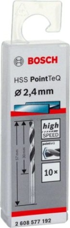 Сверло по металлу BOSCH HSS PointTeQ 2.4 мм 10шт [2608577192]