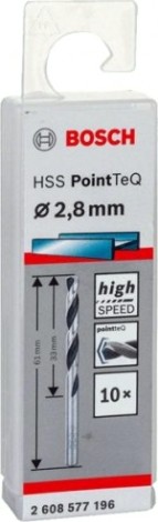 Сверло по металлу BOSCH HSS PointTeQ 2.8 мм 10шт [2608577196]