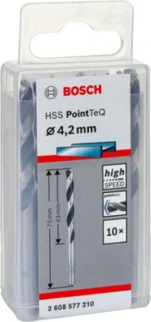 Сверло по металлу BOSCH HSS PointTeQ 4.2 мм 10шт [2608577210]