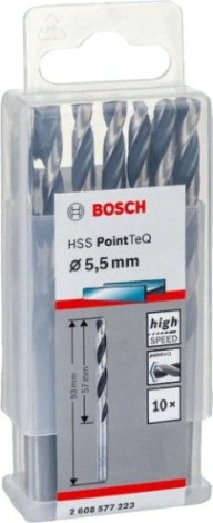 Сверло по металлу BOSCH HSS PointTeQ 5.5 мм 10шт [2608577223]