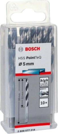 Сверло по металлу BOSCH HSS PointTeQ 5 мм 10шт [2608577218]