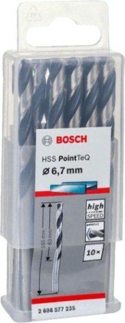 Сверло по металлу BOSCH HSS PointTeQ 6.7 мм 10шт [2608577235]