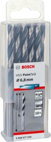 Сверло по металлу BOSCH HSS PointTeQ 6.8 мм 10шт [2608577236]