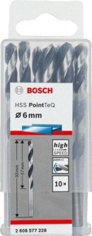 Сверло по металлу BOSCH HSS PointTeQ 6 мм 10шт [2608577228]
