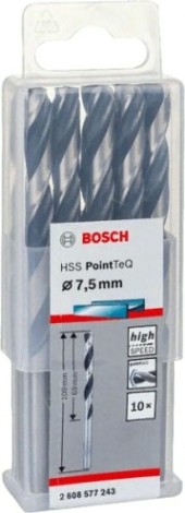 Сверло по металлу BOSCH HSS PointTeQ 7.5 мм 10шт [2608577243]
