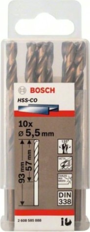 Сверло по металлу BOSCH кобальтовое 5.5 мм (уп10шт) [2608585888]