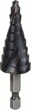 Сверло по металлу BOSCH ступенчатое 4-20 мм HSS-AlTiN с шестигранным хвостовиком [2608588070]