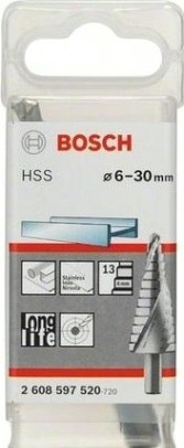 Сверло по металлу BOSCH ступенчатое 6-30 мм HSS [2608597520]