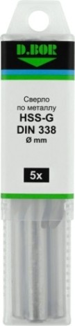 Сверло по металлу D.BOR HSS-G 10.5х87/133 мм шлифованное DIN 338 (5 шт.) [D-TD-338-HSS-105-05]