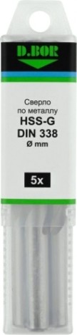 Сверло по металлу D.BOR HSS-G 11.0х94/142 мм шлифованное DIN 338 (5 шт.) [D-TD-338-HSS-110-05]