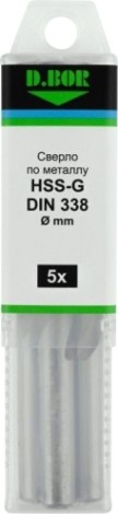 Сверло по металлу D.BOR HSS-G 13.0х101/151 мм шлифованное DIN 338 (5 шт.) [D-TD-338-HSS-130-05]