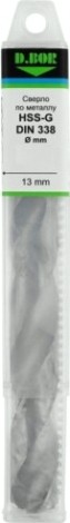 Сверло по металлу D.BOR HSS-G 15.5х120/178 мм шлифованное с хв. 13 мм DIN 338 [D-TD-338-HSS-155-01]