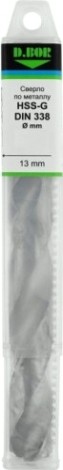 Сверло по металлу D.BOR HSS-G 19.0х135/198 мм шлифованное с хв. 13 мм DIN 338 [D-TD-338-HSS-190-01]