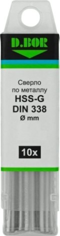 Сверло по металлу D.BOR HSS-G 2.7х33/61 мм шлифованное DIN 338 (10 шт.) [D-TD-338-HSS-027-10]