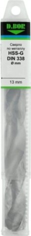 Сверло по металлу D.BOR HSS-G 20.0х140/205 мм шлифованное с хв. 13 мм DIN 338 [D-TD-338-HSS-200-01]