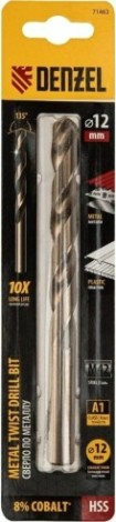 Сверло по металлу Denzel HSS Co-8% 12 мм, [71463]