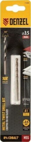 Сверло по металлу Denzel HSS Co-8% 3,5 мм, [71409]