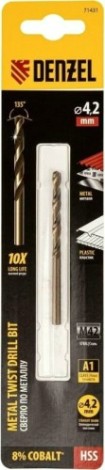 Сверло по металлу Denzel HSS Co-8% 4,2 мм, [71431]