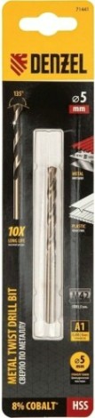 Сверло по металлу Denzel HSS Co-8% 5 мм, [71441]