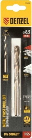 Сверло по металлу Denzel HSS Co-8% 8,5 мм, [71456]