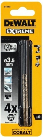 Сверло по металлу DeWALT 3,5 x 39 / 70 мм HSS-CO Extreme кобальтовое DT4903-QZ (2шт) [DT4903-QZ]
