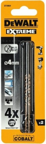 Сверло по металлу DeWALT 4 x 39 / 70 мм HSS-CO Extreme кобальтовое DT4904-QZ (2шт) [DT4904-QZ]