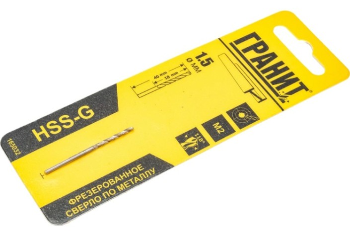 Сверло по металлу ГРАНИТ HSS-G 1,5х40/18 [165032]