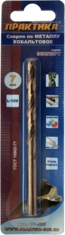 Сверло по металлу ПРАКТИКА кобальтовое 7,0х109 мм Р6М5К5 [033-536]