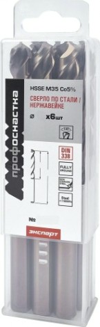 Сверло по металлу Профоснастка №1602 Эксперт D 11,5 мм HSSE M35 Co5% DIN 338 (бокс 6 шт) [30204114]