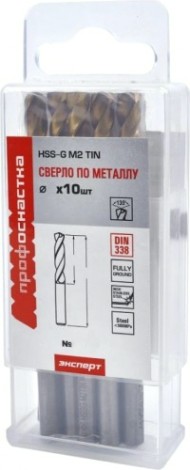 Сверло по металлу Профоснастка №394 Эксперт D 6,7 мм HSS M2 TIN (6542)/135° din 338 (уп10шт) [30202074]
