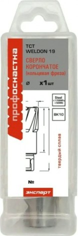 Сверло по металлу Профоснастка D15 L=55/92 мм №305 WELDON19 TCT корончатое [40105005]