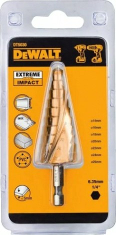 Сверло по металлу ступенчатое DeWALT 14-25 мм EXTREME IMPACT [DT5030-QZ]