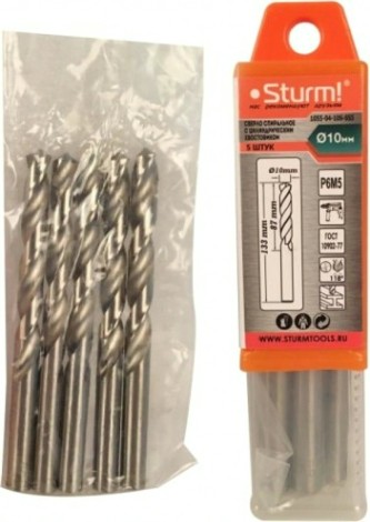 Сверло по металлу Sturm 1055-04-10S5-SS5 10,5х133 мм, 5 шт.