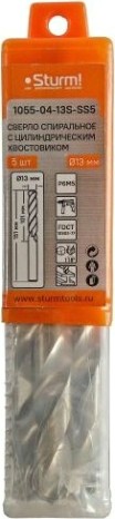 Сверло по металлу Sturm 1055-04-13S-SS5 13,0х151 мм, 5 шт.