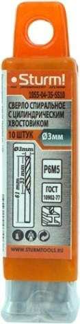 Сверло по металлу Sturm 1055-04-3S-SS10 3,0х61мм, 10 шт.